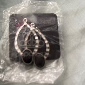 Paparazzi Elegant Silver and Black Earrings